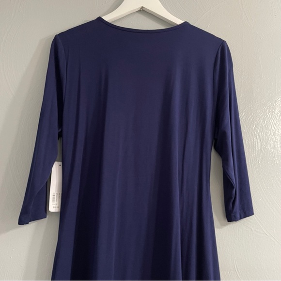 NWT - SOFT SURROUNDINGS Navy Blue Hyannis Dress, Surplice, Classic, Sz Large - Picture 9 of 12